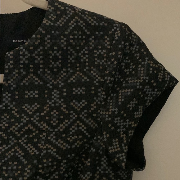 BNWOT Elegant Black and Gray Patterned Dress By Nanette Lepore - Picture 4 of 14